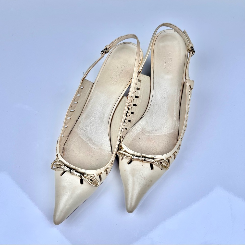 Gucci Bamboo Leather Heels Pumps - Picture 1 of 5